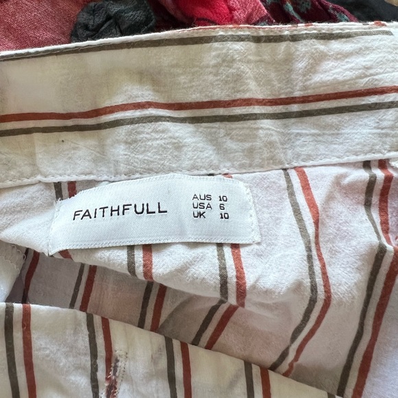 FAITHFULL THE BRAND Caribe Wrap Skirt in Natural Bay Stripe Print - Picture 5 of 5